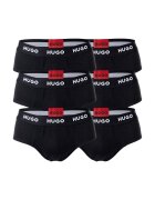 Hugo Set de chiloti cu banda logo in talie - 6 perechi - Negru
