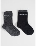 Hugo Set de sosete lungi - 2 perechi - Negru/Argintiu