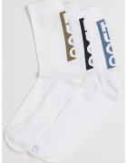 Hugo Set de sosete lungi cu logo - 3 perechi - Alb