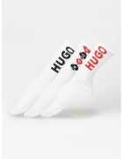 Hugo Set de sosete scurte - 3 perechi - Rosu/Alb/Negru