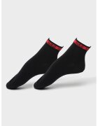Hugo Set de sosete scurte din amestec de bumbac - 2 perechi - Negru/Rosu inchis