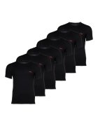 Hugo Set de tricouri cu decolteu la baza gatului - 6 perechi - Negru