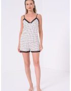 Hugo Top de pijama cu buline - Alb/Negru