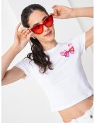 Hugo Tricou crop cu imprimeu logo - Alb optic