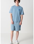 Hugo Tricou cu decolteu la baza gatului si imprimeu logo pe partea din spate - Albastru pastel/Albastru royal