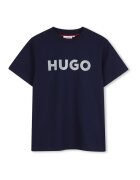 Hugo Tricou cu decolteu la baza gatului si imprimeu logo pe piept - Albastru ultramarin