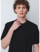 Hugo Tricou cu decolteu la baza gatului si maneci cazute - Negru