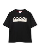 Hugo Tricou cu imprimeu logo - Alb/Negru/Bej deschis