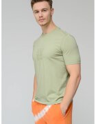 Hugo Tricou de bumbac cu decolteu la baza gatului - Verde sparanghel