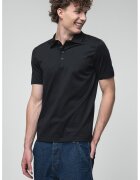 Hugo Tricou polo uni cu fenta cu nasturi - Negru