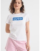 Hugo Tricou slim fit cu banda logo - Albastru royal/Alb optic