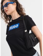 Hugo Tricou slim fit cu banda logo - Negru/Albastru royal
