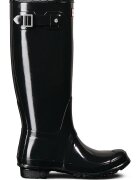 Hunter Cizme impermeabile de ploaie cu aspect lacuit - Negru