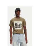 Hunter Tricou barbati HARM0033251 - Bumbac - Kaki - Kaki