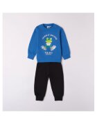 I Do Compleu bluza fllece si pantaloni pentru baieti - 4.7513 - Alb/Verde/Negru/Albastru