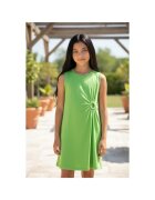 I Do Rochie fete iDO din jerse elastic de bumbac fara maneci - unicolor - lungime deasupra genunchiului - Verde