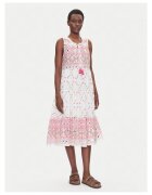ICONIQUE Rochie de vara dama alb - roz - material usor