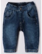 IDO Blugi relaxed fit cu talie elastica - Albastru inchis