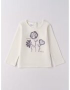 IDO Bluza cu decolteu rotund si model floral - Crem
