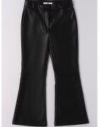 IDO Pantaloni evazati de piele ecologica - Negru