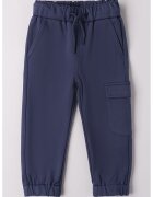 IDO Pantaloni uni cu snur - Bleumarin