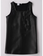 IDO Rochie de piele ecologica fara maneci - Negru