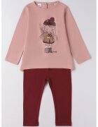IDO Set de bluza si pantaloni - Visiniu/Roz prafuit
