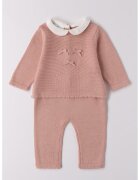 IDO Set de pantaloni din tricost si bluza - 2 piese - Roz prafuit