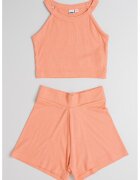 IDO Set de top si pantaloni scurti - 2 piese - Coral