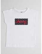 IDO Tricou cu imprimeu text - Alb/Rosu inchis