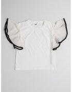 IDO Tricou din amestec de bumbac cu detalii contrastante - Negru/Alb murdar
