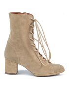IGUELLE Botine de piele intoarsa cu toc masiv - Maro taupe deschis