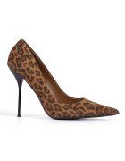 Il Passo Pantofi din piele intoarsa cu animal print Eda - Maro