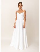 Ilona Andreoiu Rochie maxi evazata cu detalii florale - Alb