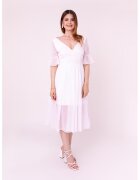 Ilona Andreoiu Rochie midi cu decolteu in V Promise - Alb