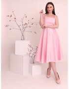 Ilona Andreoiu Rochie midi de satin Sofia - Roz pastel