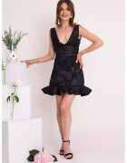 Ilona Andreoiu Rochie mini cu terminatie cu volane Katerina - Negru