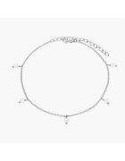 INDIRA Bratara de picior din argint Gem Droplet - Piatra Lunii - 21-26 cm