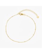 INDIRA Bratara de picior din argint Golden Beaded - 21-26 cm