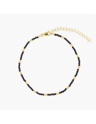 INDIRA Bratara de picior din argint Golden Summerscape - Black Spinel - 21-26 cm