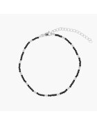 INDIRA Bratara de picior din argint Summerscape - Black Spinel - 21-26 cm