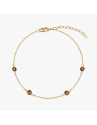 INDIRA Bratara din argint Birthstone Golden January - Granat - 15-18 cm