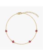 INDIRA Bratara din argint Birthstone Golden July - Rubin - 15-18 cm