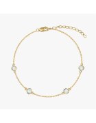 INDIRA Bratara din argint Birthstone Golden June - Piatra Lunii - 15-18 cm