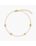 INDIRA Bratara din argint Birthstone Golden November - Citrin - 15-18 cm