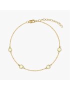INDIRA Bratara din argint Birthstone Golden October - Opal - 15-18 cm