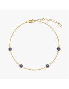 INDIRA Bratara din argint Birthstone Golden September - Safir - 15-18 cm