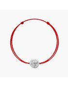 INDIRA Bratara snur din aur alb Birthflower - August Poppy