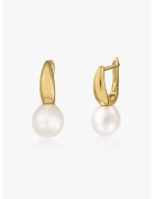 INDIRA Cercei de aur de 14K filat - cu perle - Alb/Auriu