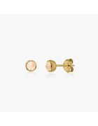 INDIRA Cercei din argint Birthstone Golden - Cuart Roz